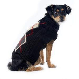 Wag-A-Tude Navy Cable Argyle Sweater - EUC 🐶🐾